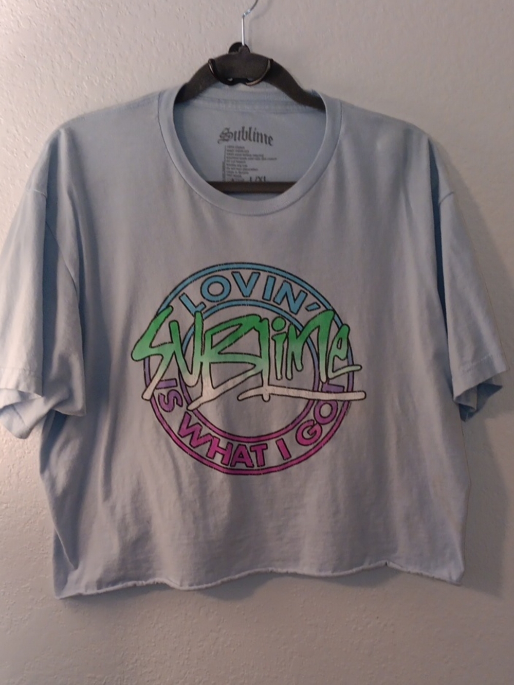 Sublime Women’s Light Blue Graphic Crop Tee